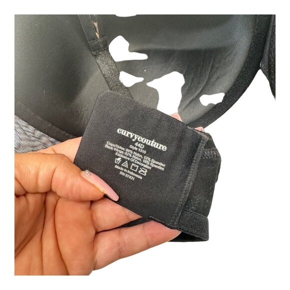 CURVY COUTURE Women Leopard Print Sheer Mesh Plunge T-shirt Bra SZ 44D Full Cove - Picture 4 of 11